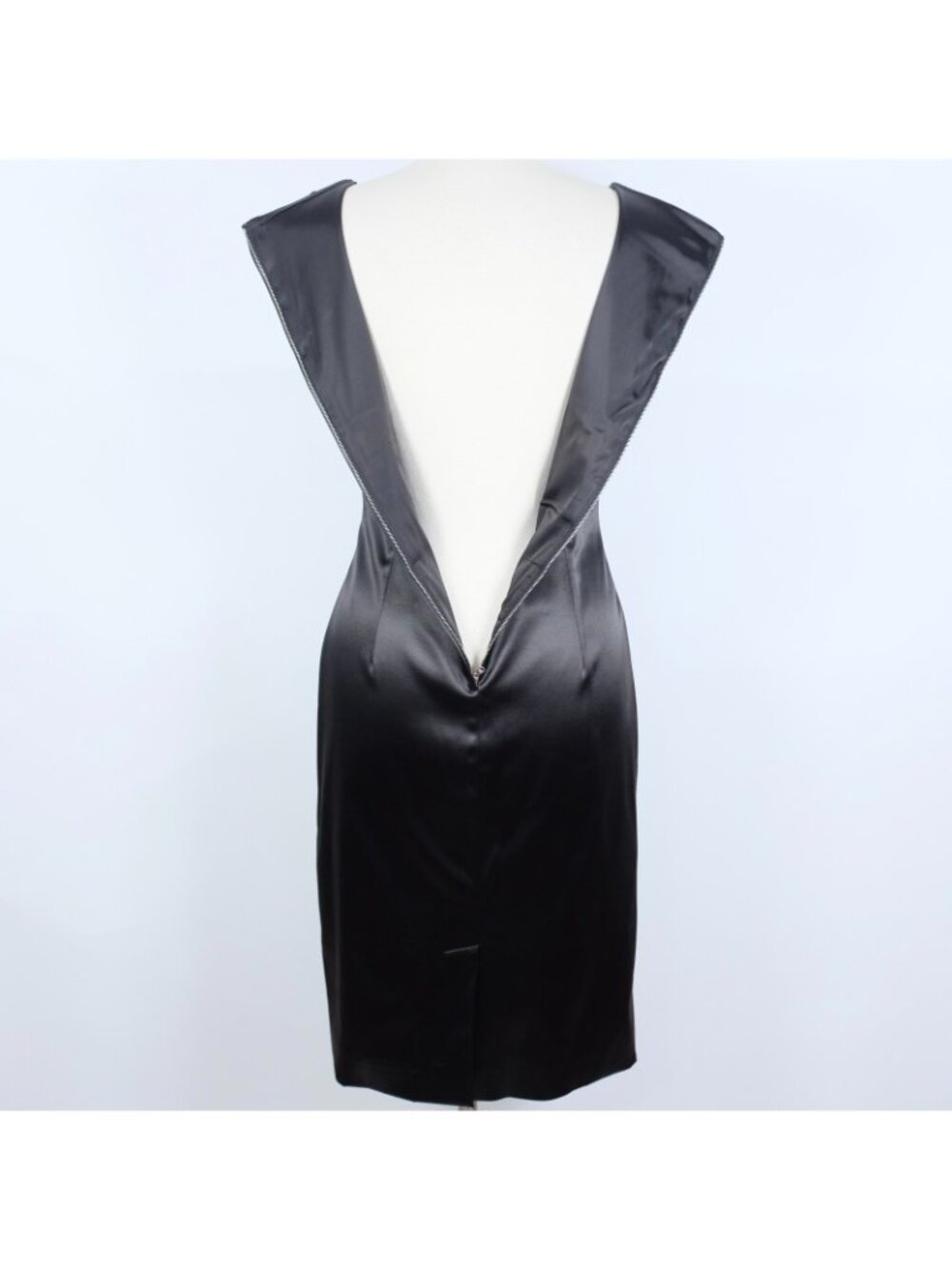 Dolce&Gabbana stretch dress 48 US 12 black satin bodycon - Picture 13 of 14